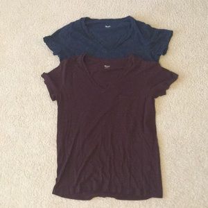 Blue and Maroon Madewell Shirts